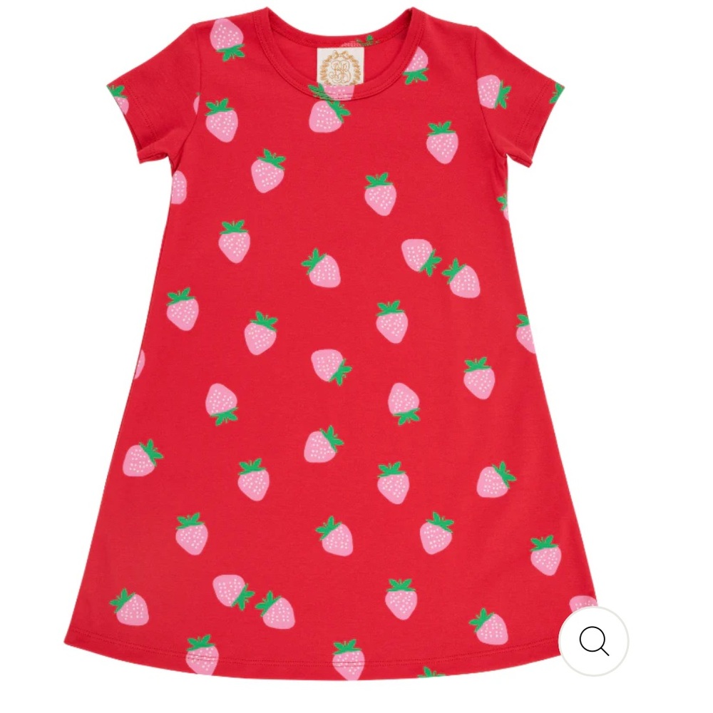 Rare TBBC Beaufort Bonnet Sanibel Strawberry Pima Cotton Dress 12-18 Months